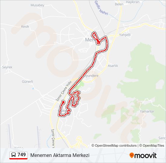 749 otobüs Hattı Haritası