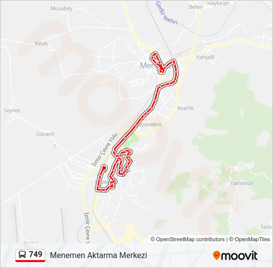 749 Bus Line Map