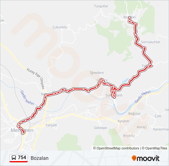 754 bus Line Map