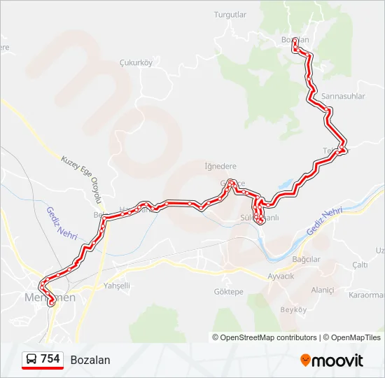 754 Bus Line Map