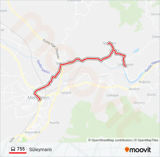 755 Bus Line Map