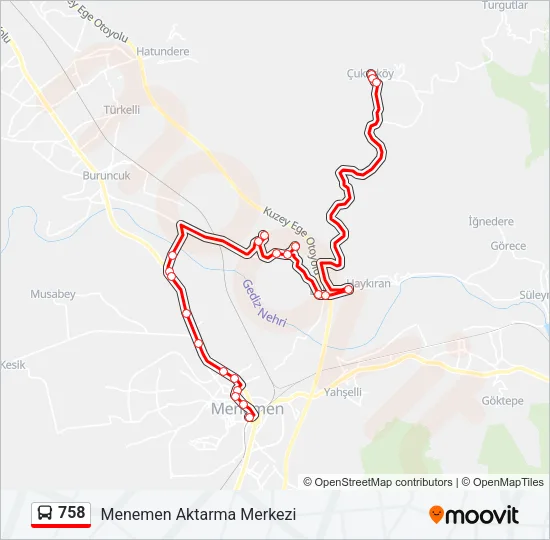 758 Bus Line Map