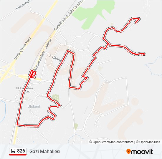 826 bus Line Map