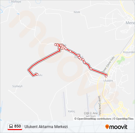 850 bus Line Map