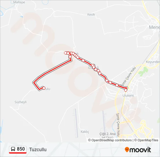 850 Bus Line Map