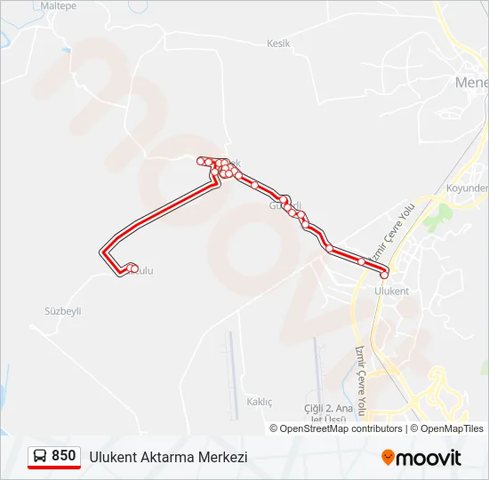 850 Bus Line Map