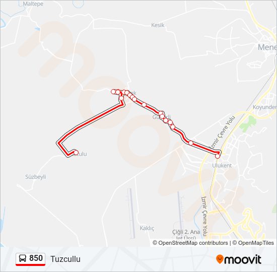 850 bus Line Map