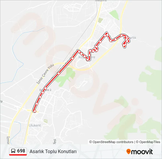 698 Bus Line Map