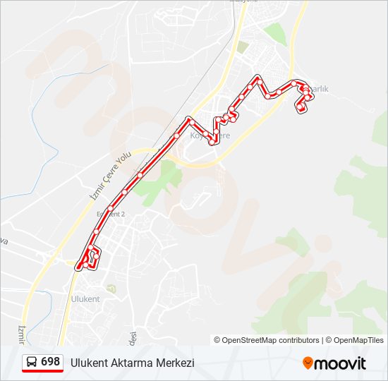 698 bus Line Map