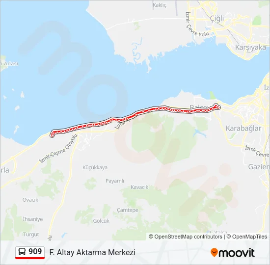 909 Bus Line Map