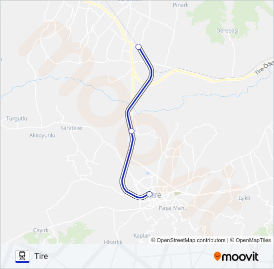 B38 tren Hattı Haritası