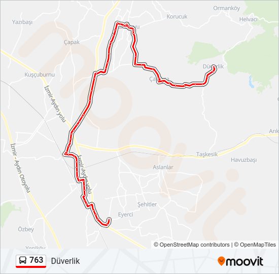 763 otobüs Hattı Haritası