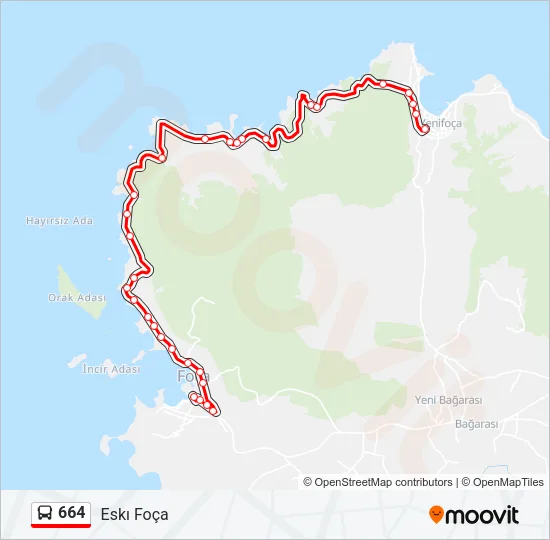 664 Bus Line Map