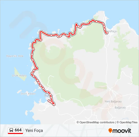 664 Bus Line Map