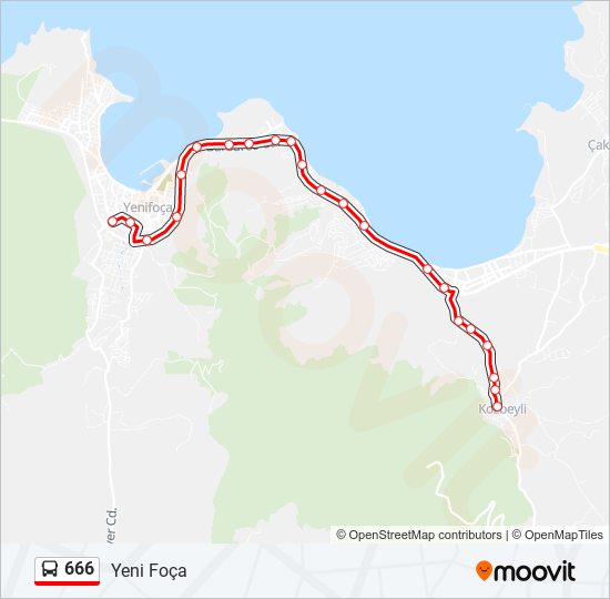 666 bus Line Map