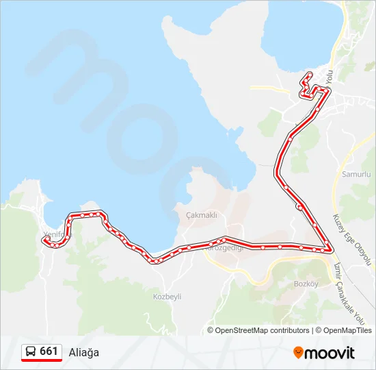 661 Bus Line Map