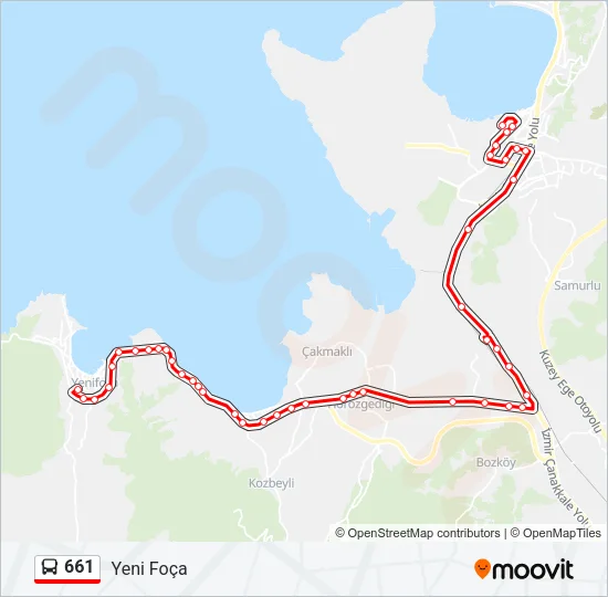 661 Bus Line Map