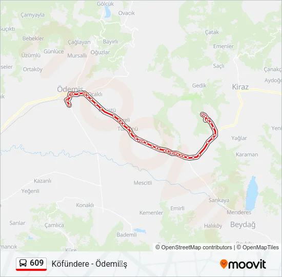 609 Bus Line Map