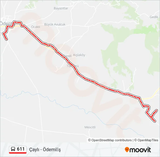 611 Bus Line Map