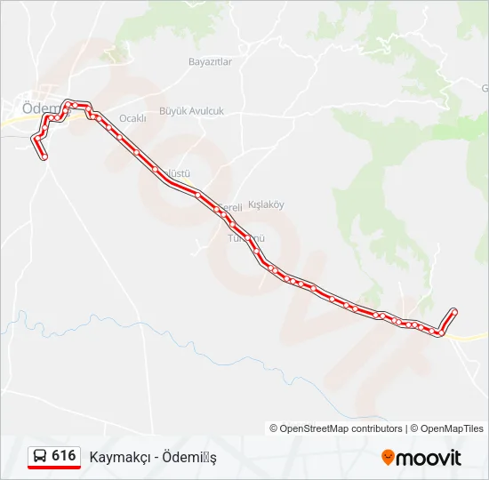 616 Bus Line Map