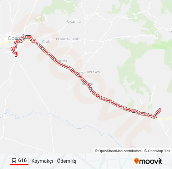 616 Bus Line Map
