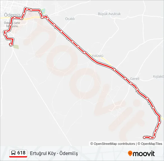 618 Bus Line Map