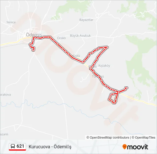 621 Bus Line Map