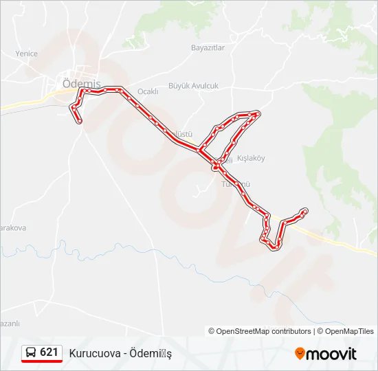 621 Bus Line Map