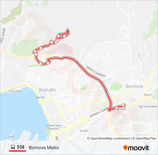 558 Bus Line Map