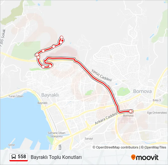 558 Bus Line Map