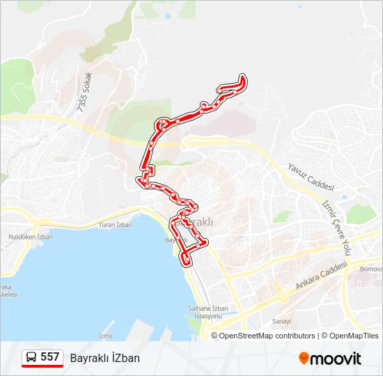 557 Bus Line Map