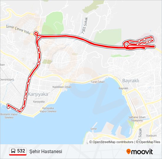 532 bus Line Map