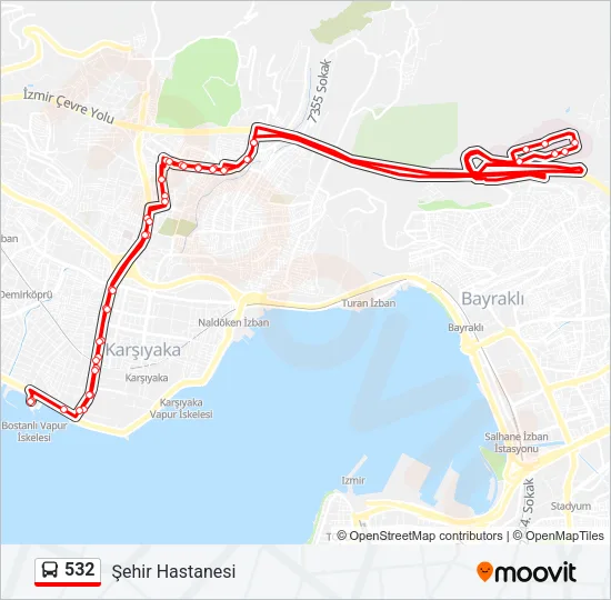 532 Bus Line Map