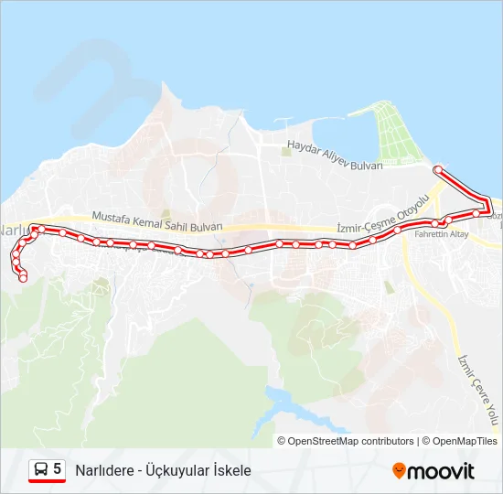 5 Bus Line Map