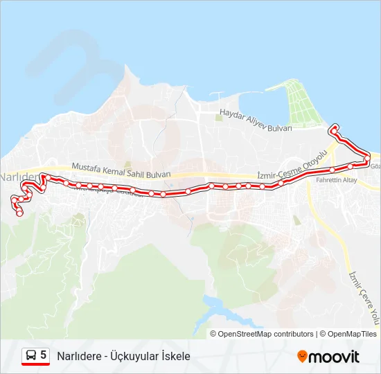 5 Bus Line Map