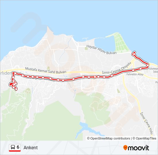 6 bus Line Map