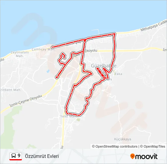 9 Bus Line Map