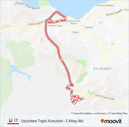 17 bus Line Map