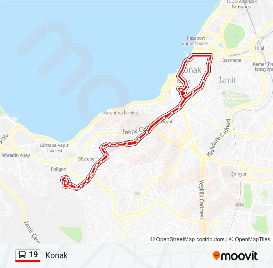 19 Bus Line Map