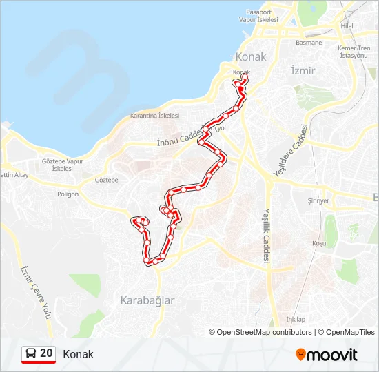 20 Bus Line Map