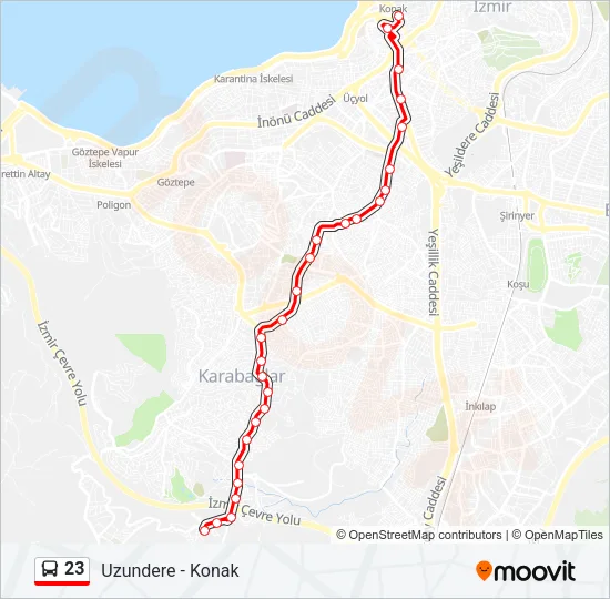23 Bus Line Map