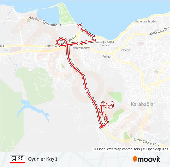 25 Bus Line Map