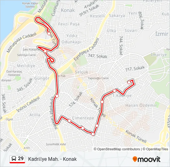 29 Bus Line Map