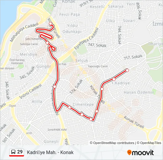 29 Bus Line Map
