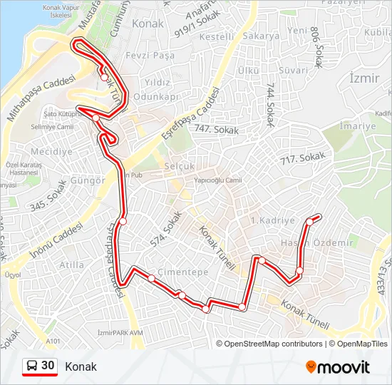 30 Bus Line Map