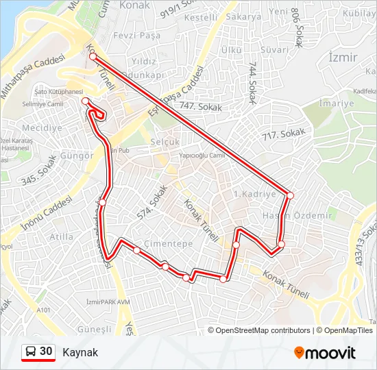 30 Bus Line Map