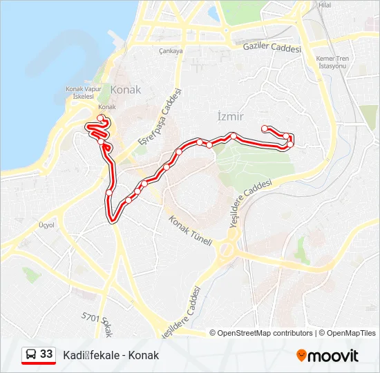 33 Bus Line Map