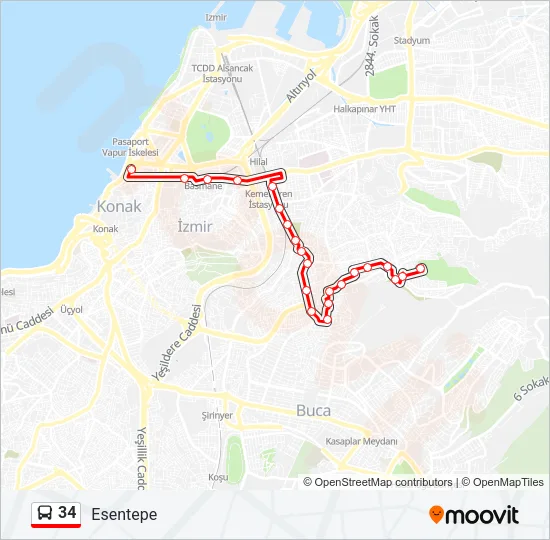 34 Bus Line Map