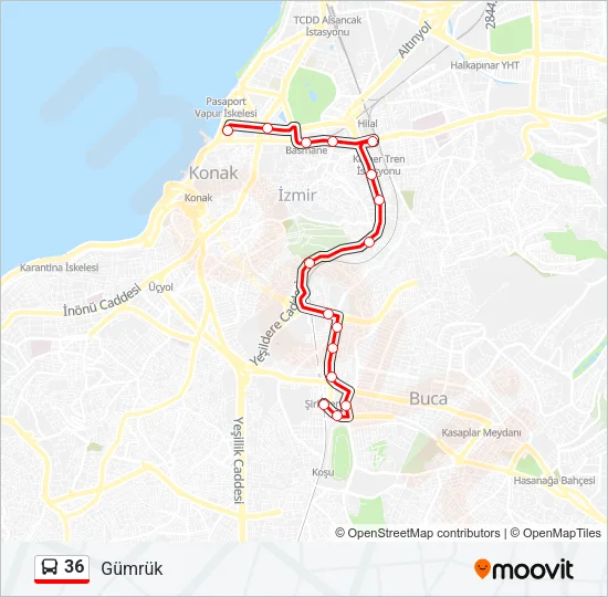 36 Bus Line Map