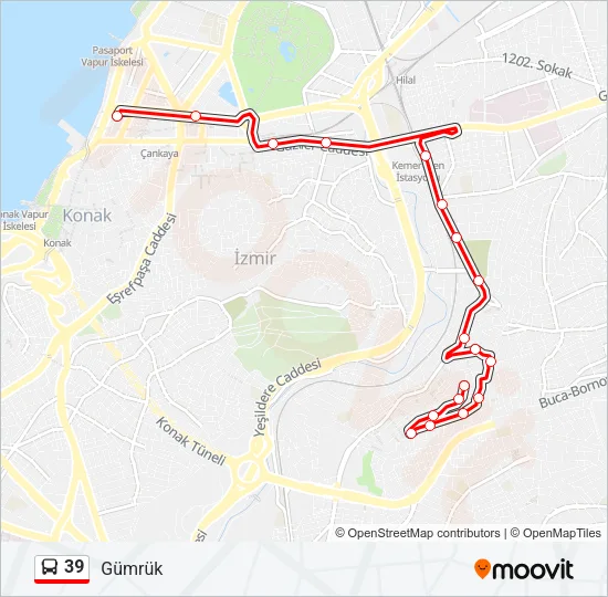 39 Bus Line Map